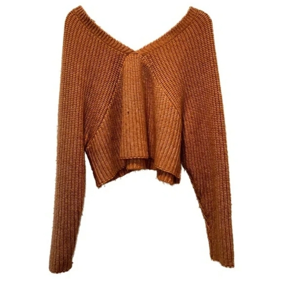 Arizona Jean Co. Crop Sweater Orange-Rust 🆕️✨️Size LG - Picture 2 of 6